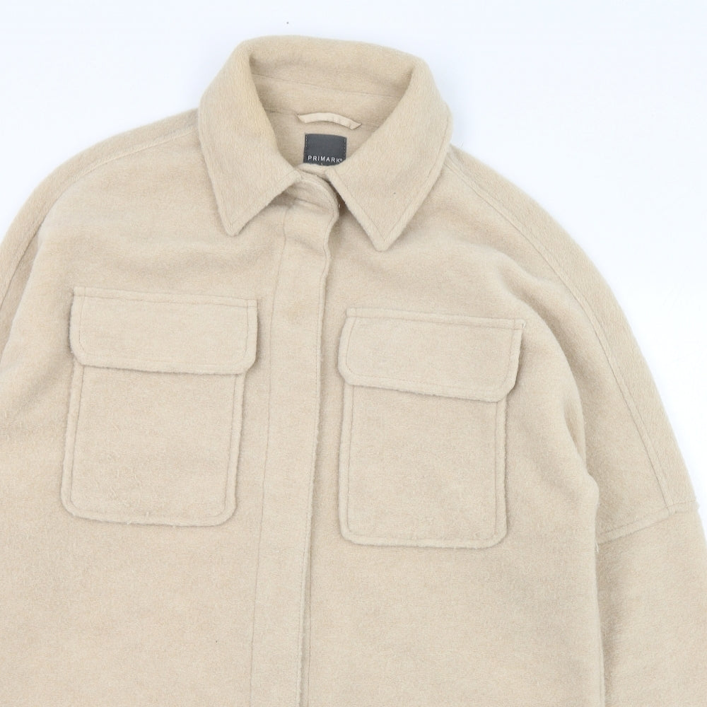 Primark Womens Beige   Overcoat Coat Size 6  Button