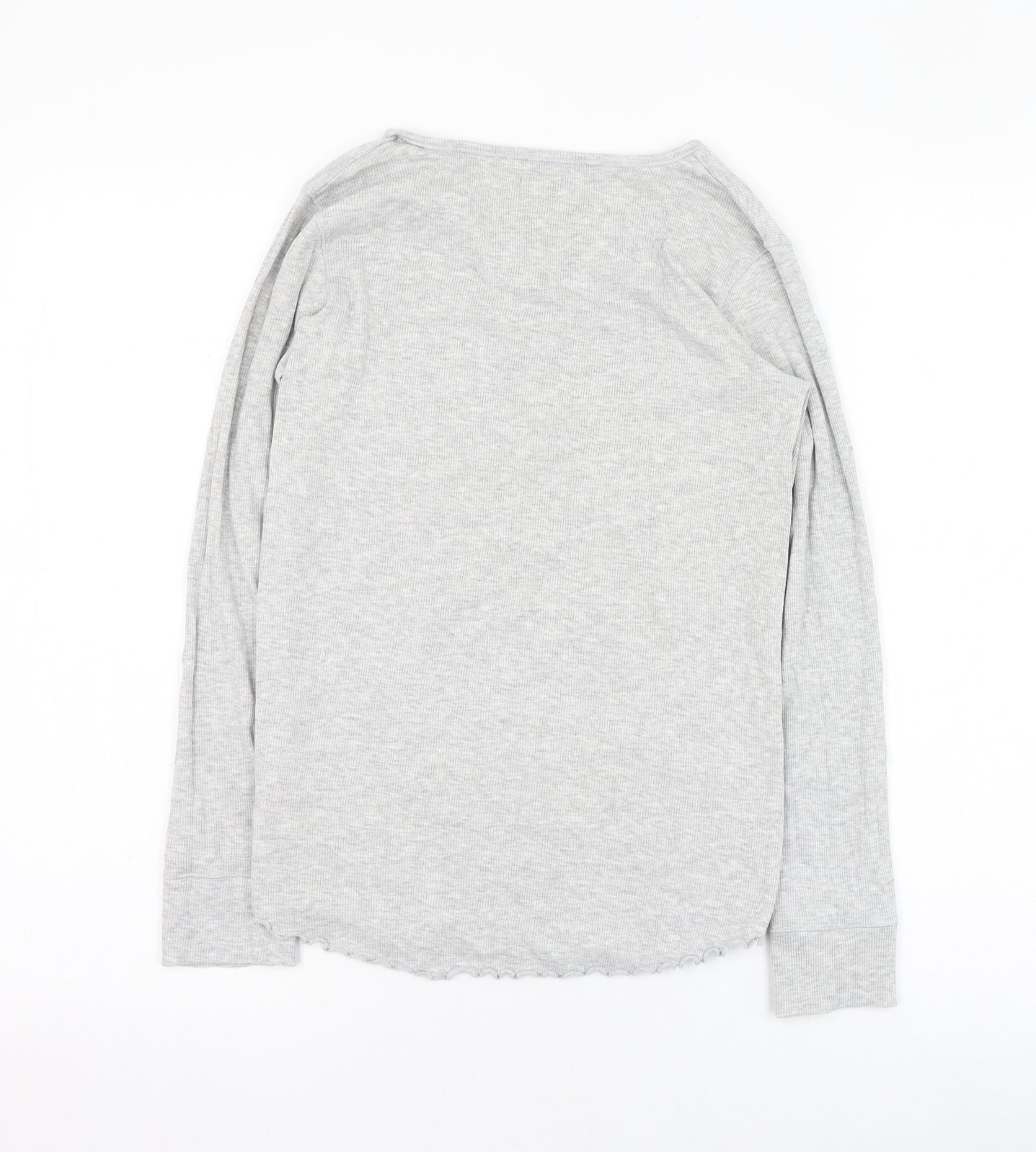 NEXT Girls Grey  Cotton Basic T-Shirt Size 13 Years Round Neck Pullover - Loungewear