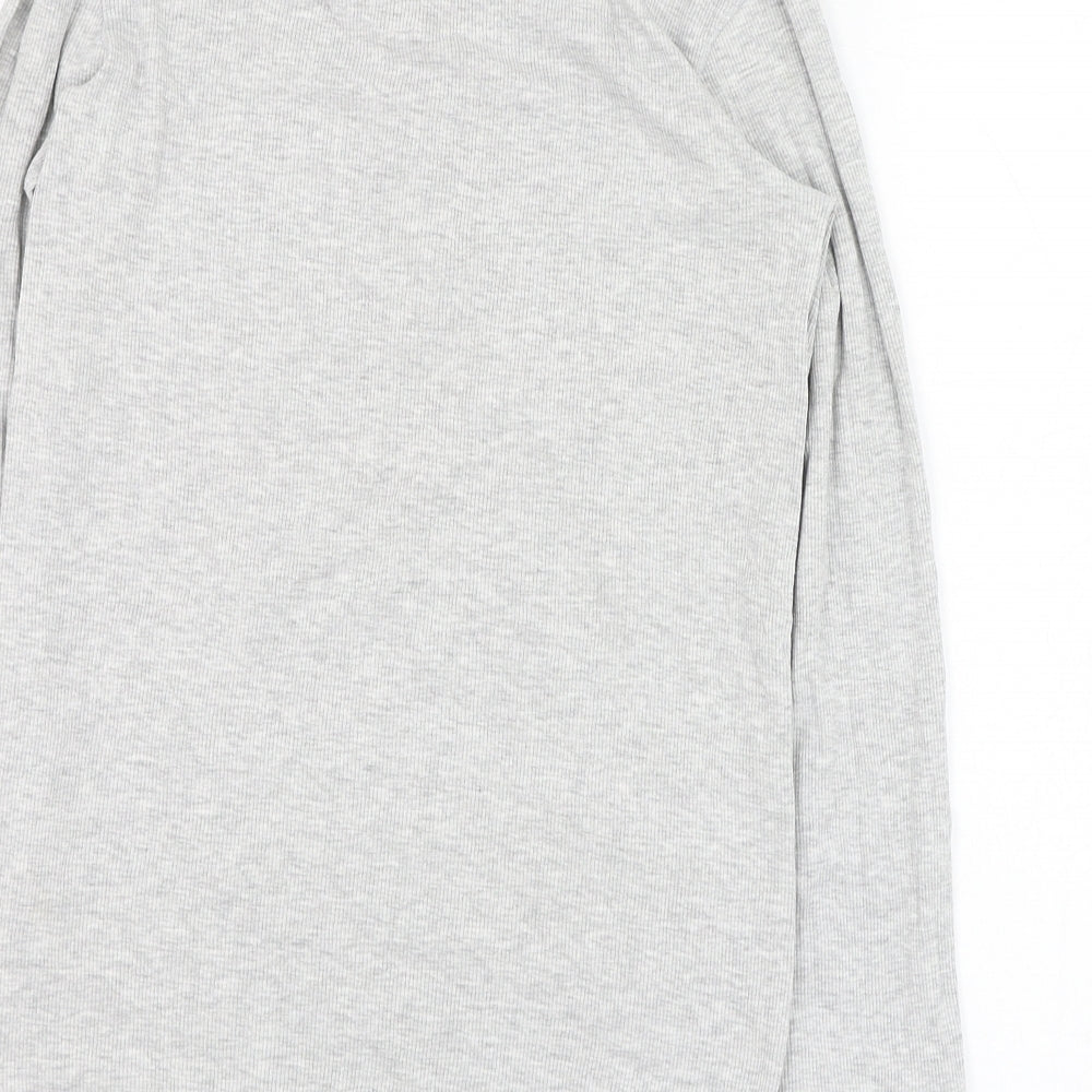 NEXT Girls Grey  Cotton Basic T-Shirt Size 13 Years Round Neck Pullover - Loungewear
