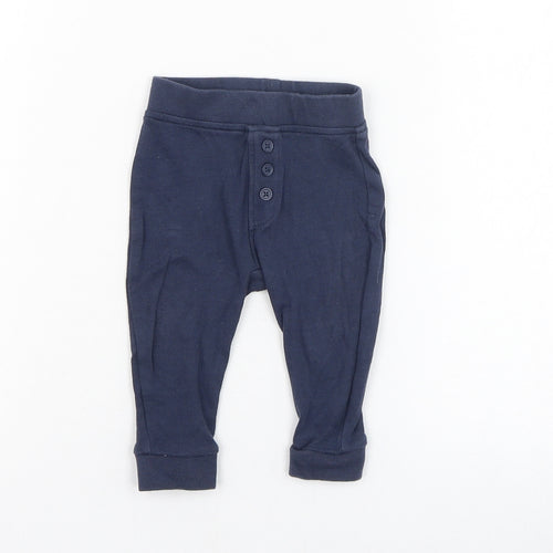 George Boys Blue  Cotton Jogger Trousers Size 3-6 Months  Pullover