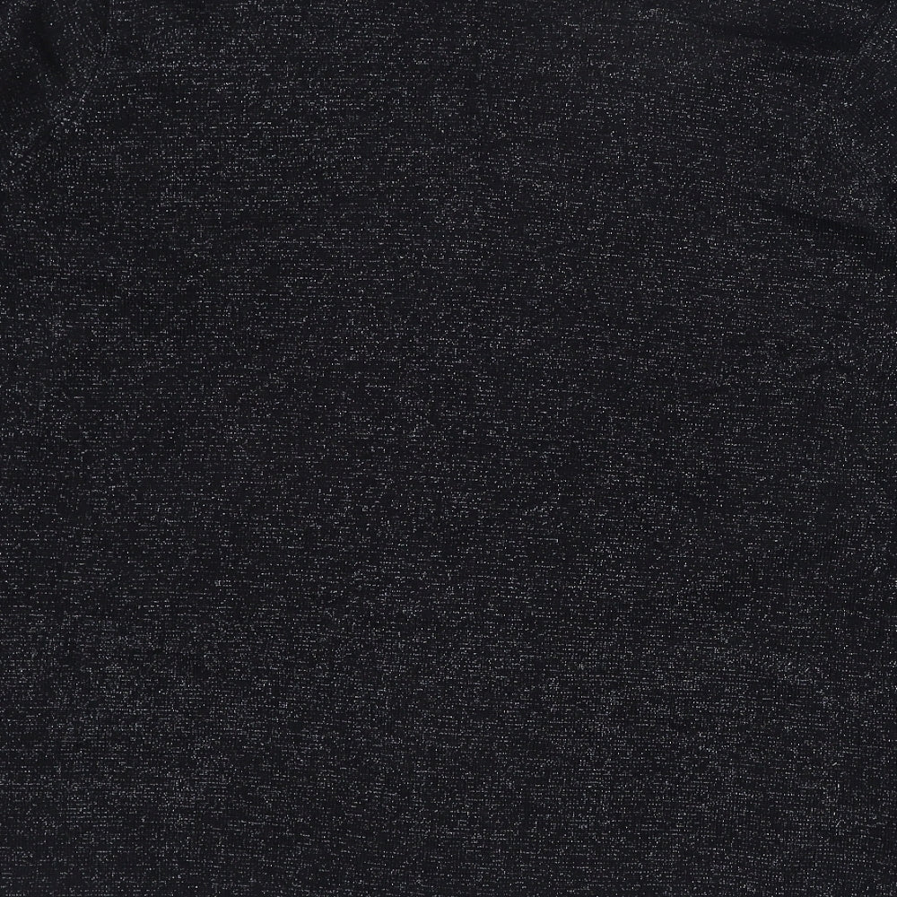 BM Womens Black V-Neck  Acrylic Cardigan Jumper Size M