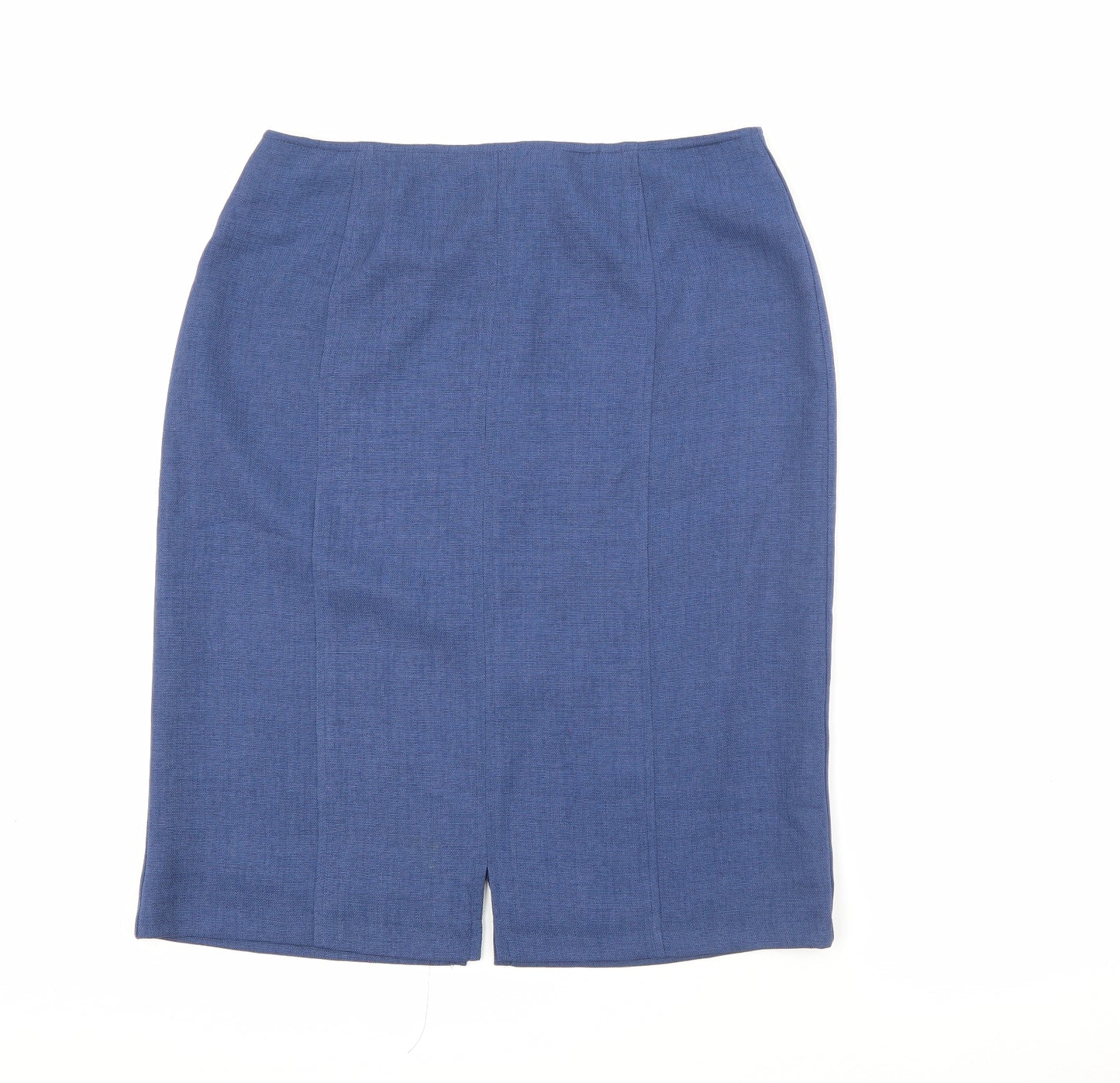 Richard Roberts Womens Blue  Polyester Straight & Pencil Skirt Size 14   Zip
