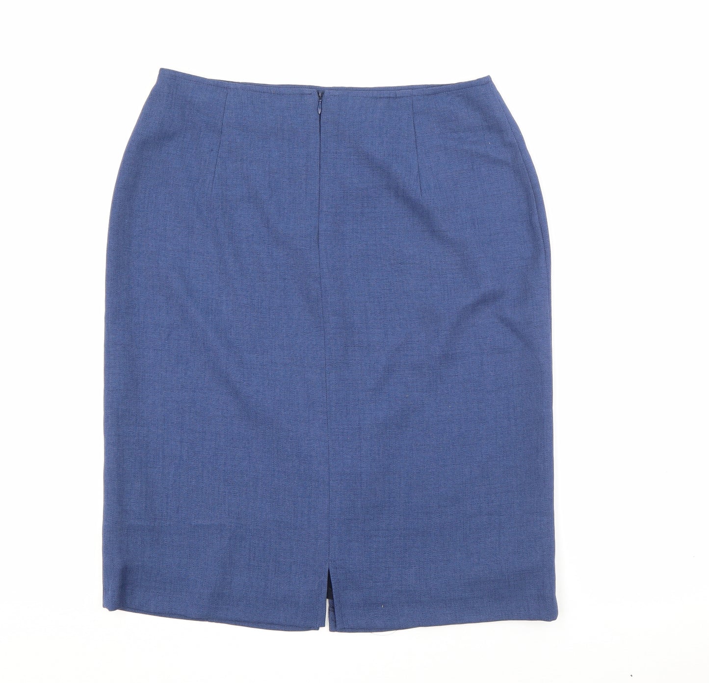 Richard Roberts Womens Blue  Polyester Straight & Pencil Skirt Size 14   Zip