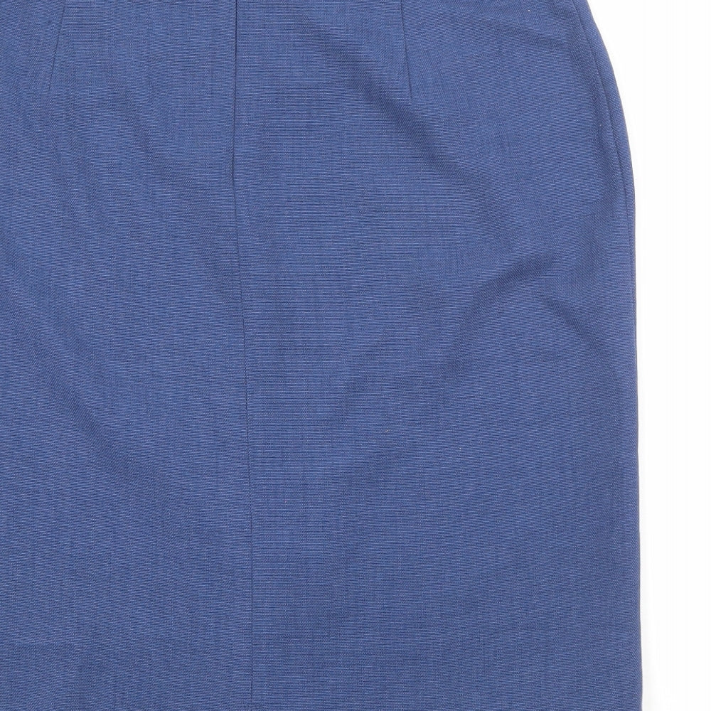 Richard Roberts Womens Blue  Polyester Straight & Pencil Skirt Size 14   Zip
