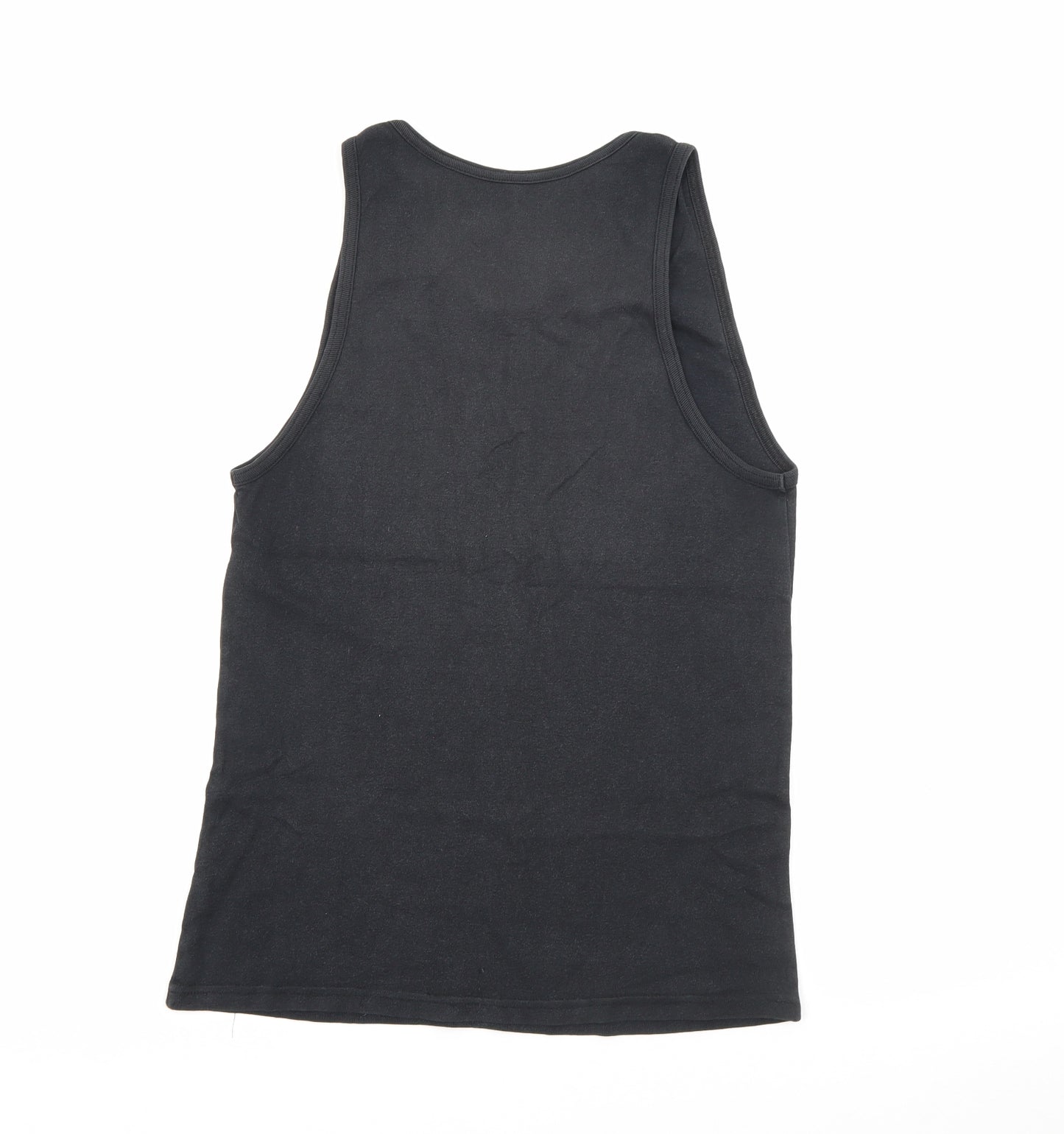 Primark Mens Black  Cotton Camisole Tank Size L Scoop Neck