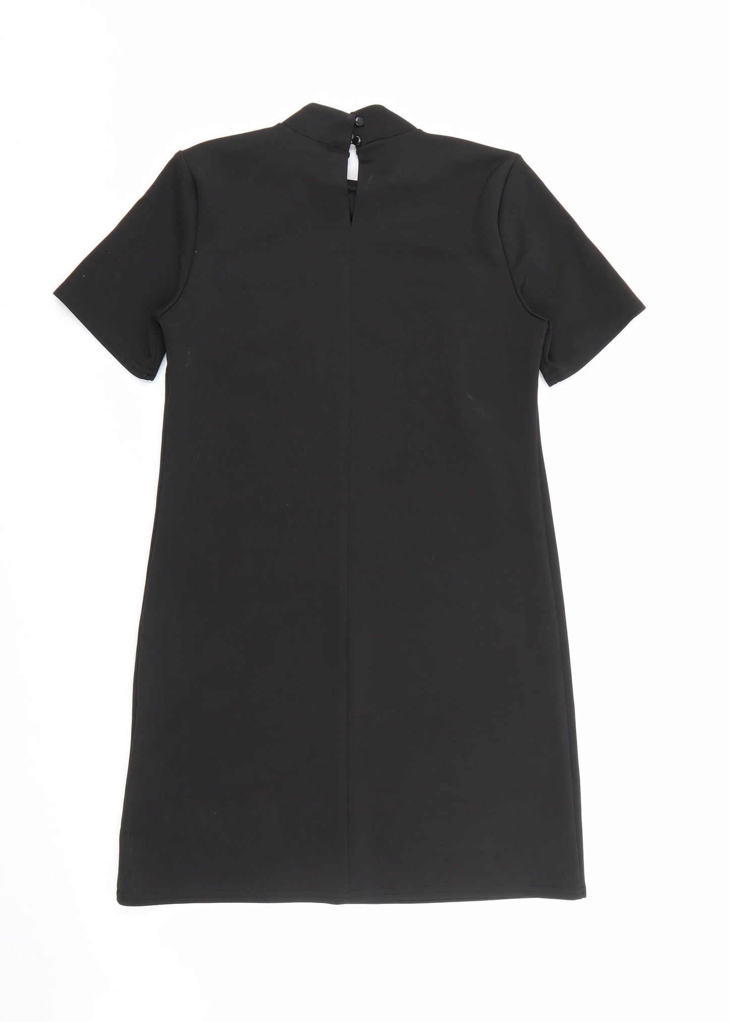 Primark Womens Black  Polyester T-Shirt Dress  Size 10  High Neck Button
