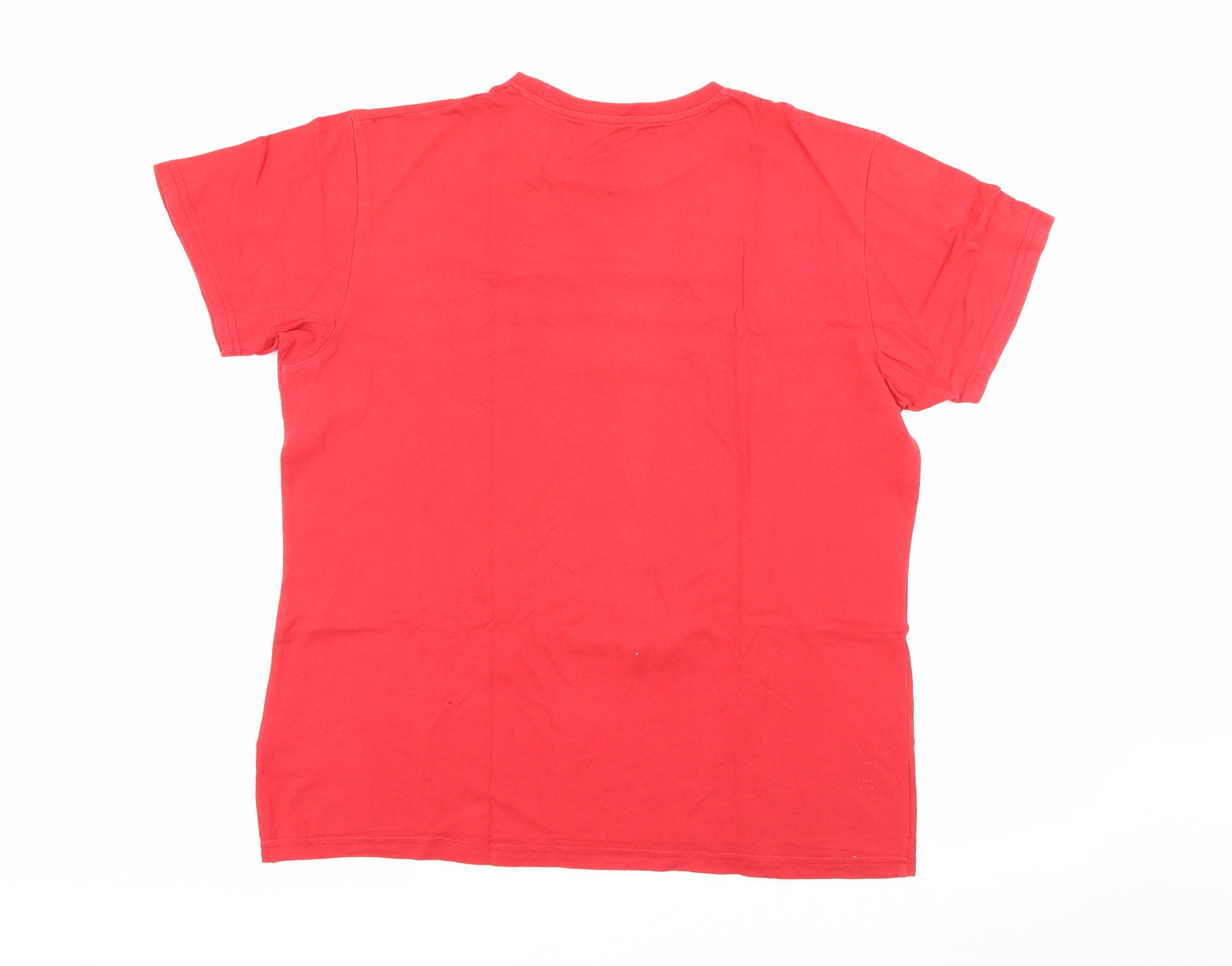 Primark Mens Red  Cotton  T-Shirt Size L Crew Neck
