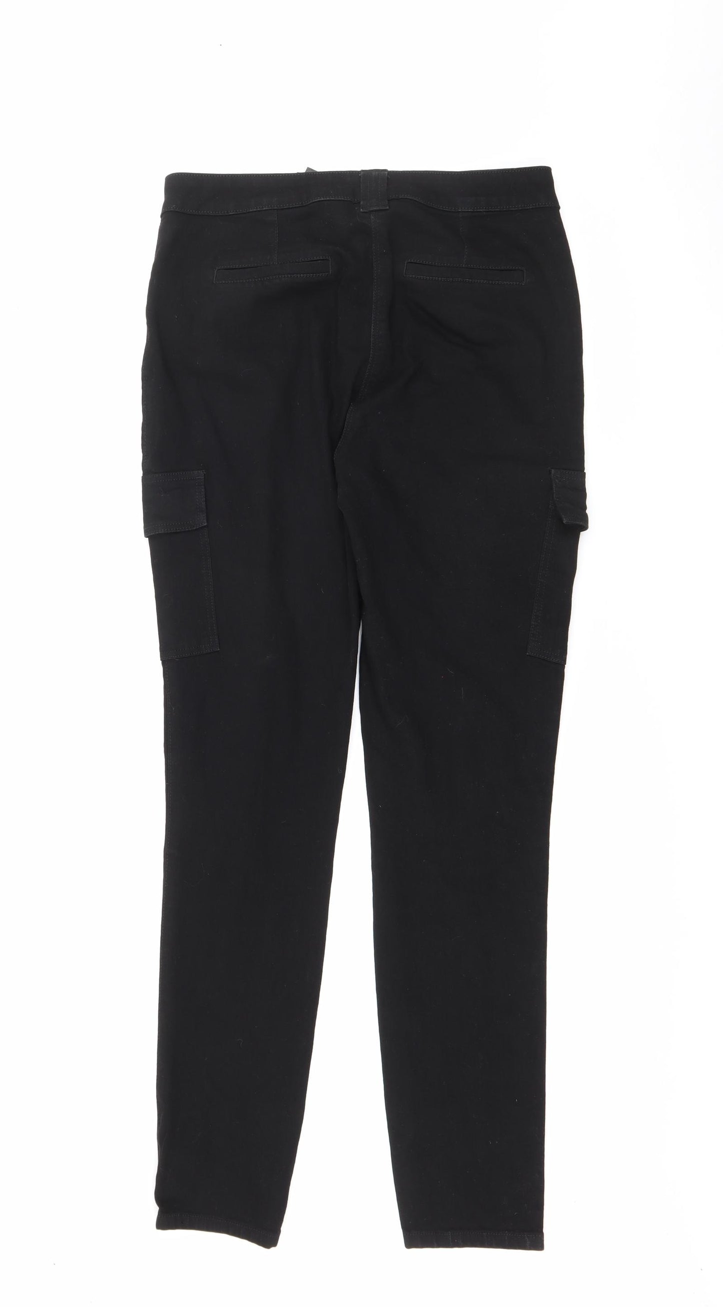 NEXT Womens Black  Cotton Skinny Jeans Size 12 L31 in Regular Button - Cargo