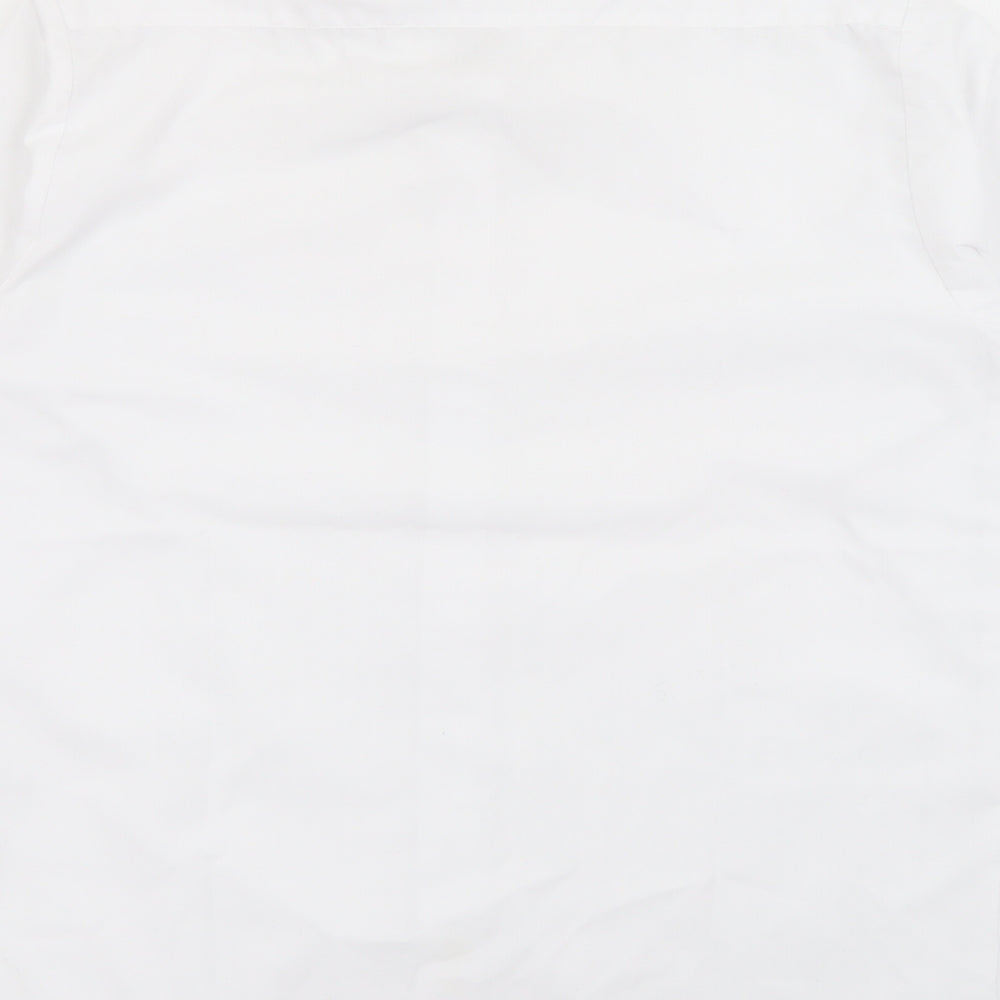 Banner Boys White  Polyester Basic Button-Up Size 13-14 Years Collared Button