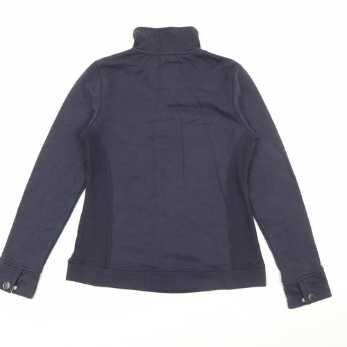 TU Womens Blue High Neck  Cotton Pullover Jumper Size 10