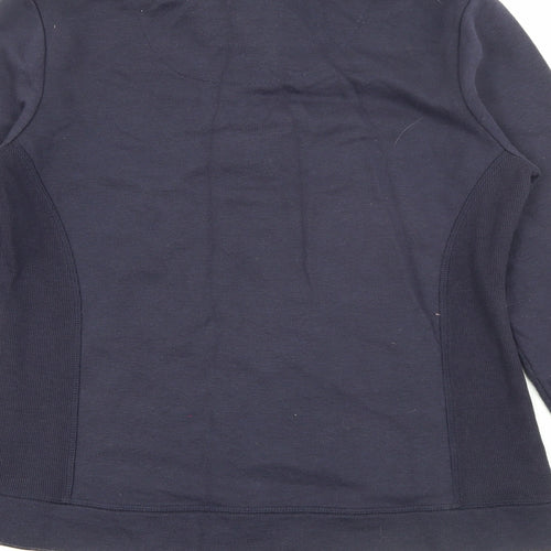 TU Womens Blue High Neck  Cotton Pullover Jumper Size 10