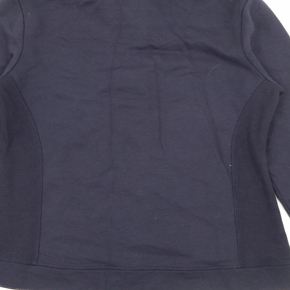 TU Womens Blue High Neck  Cotton Pullover Jumper Size 10