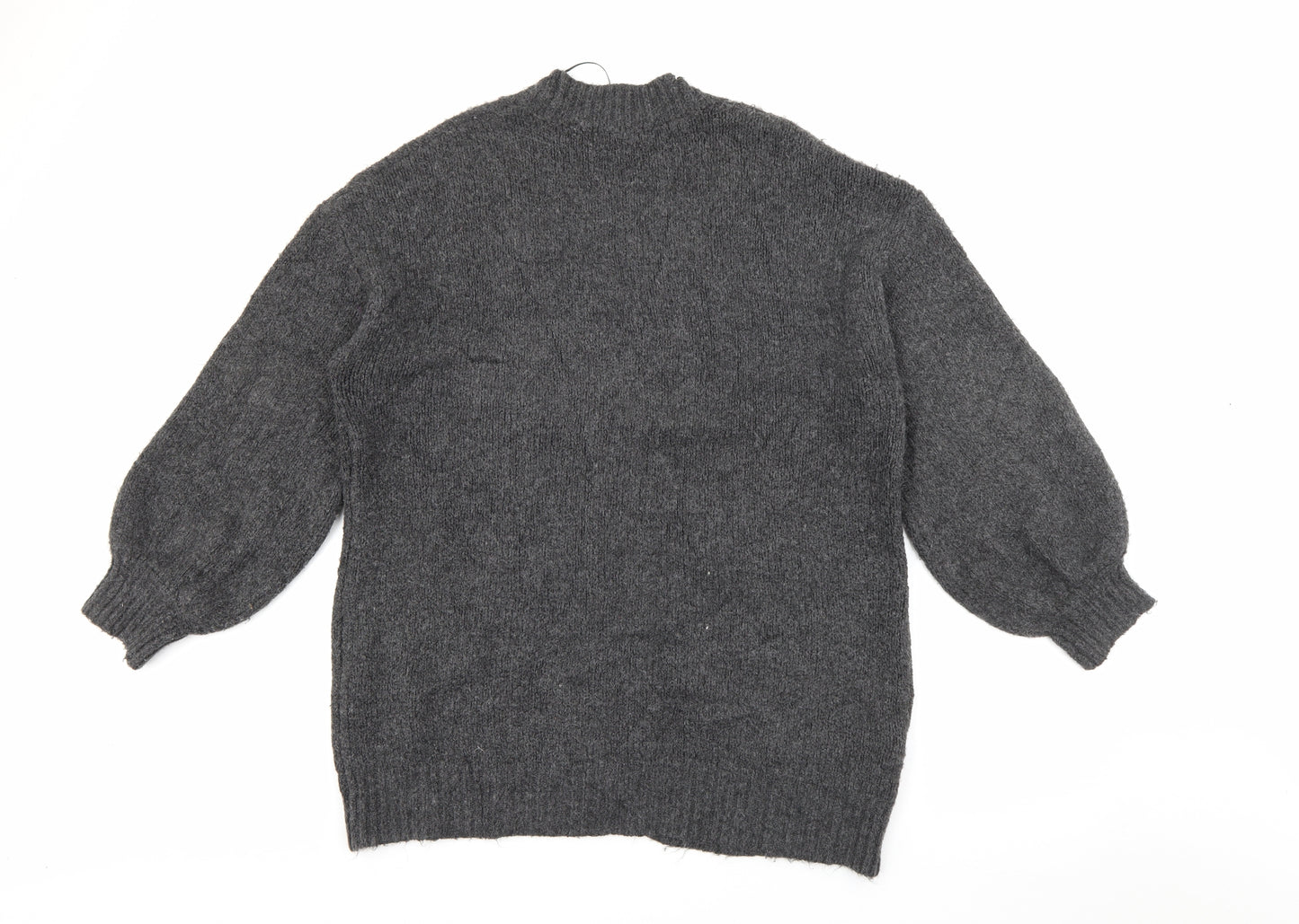 Mango Womens Grey V-Neck  Acrylic Cardigan Jumper Size XS