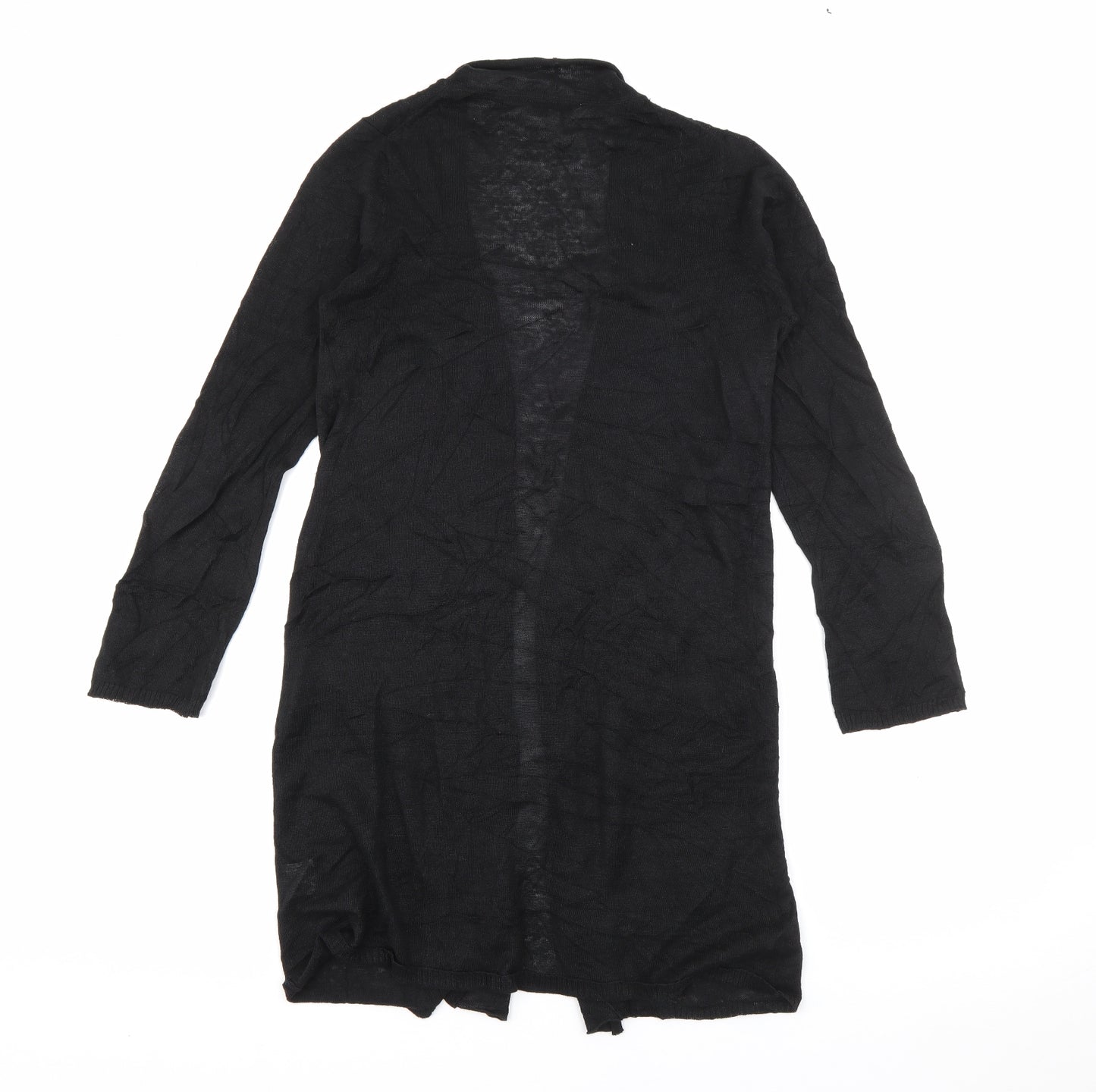 EAST Womens Black V-Neck  Linen Cardigan Jumper Size 8