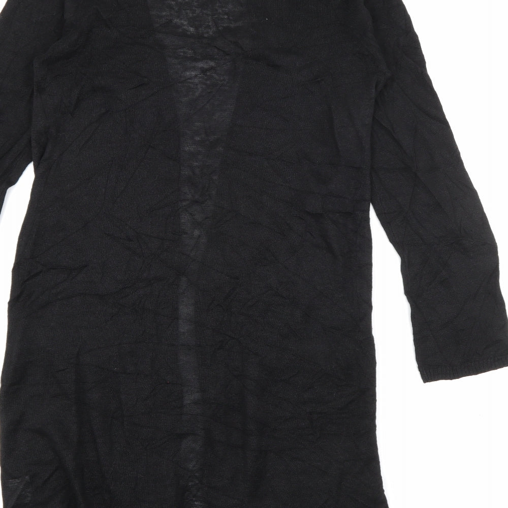EAST Womens Black V-Neck  Linen Cardigan Jumper Size 8