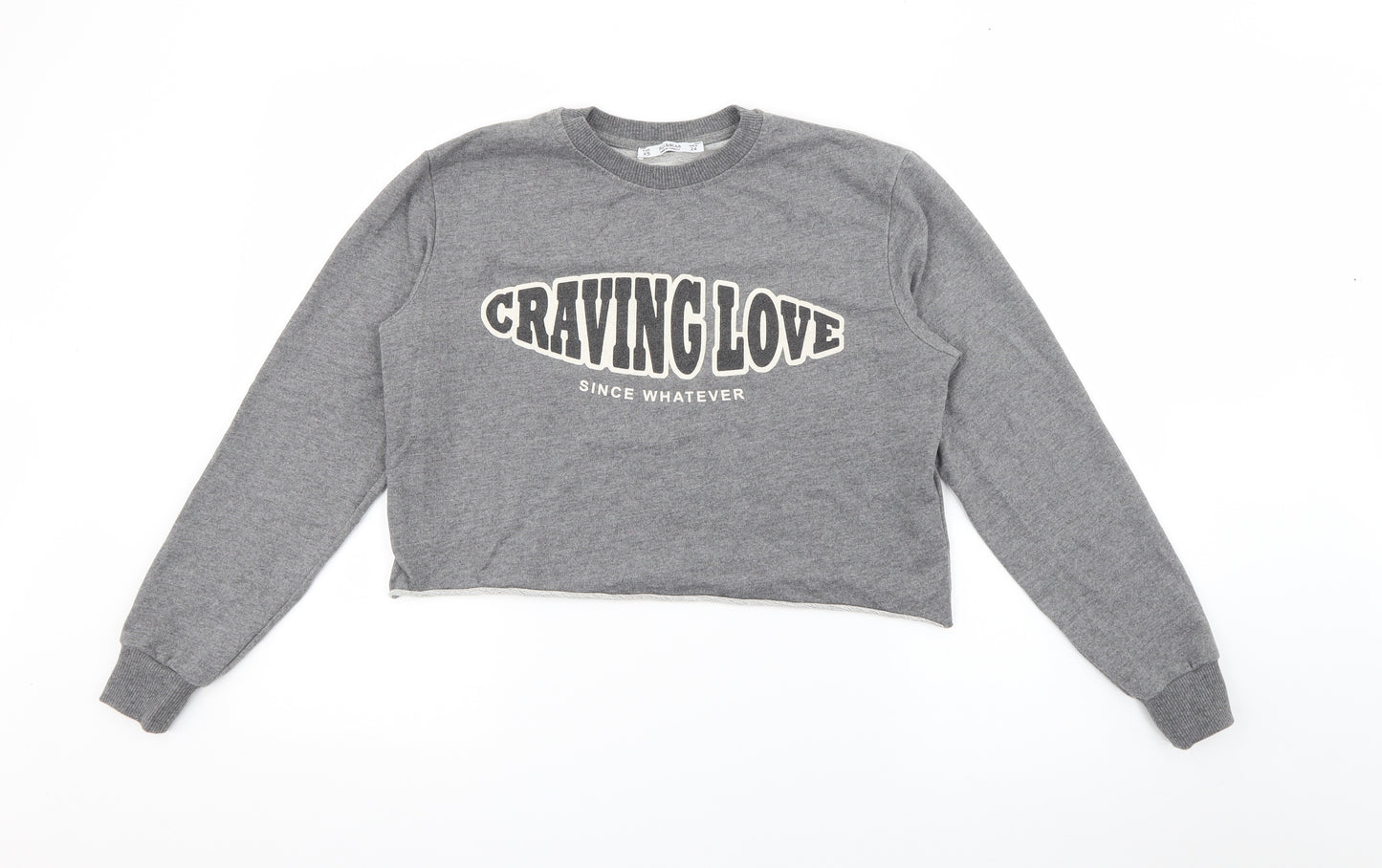 Pull & Bear Womens Grey  Polyester Pullover Sweatshirt Size XS