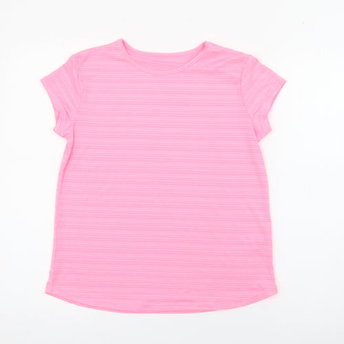 Dunnes Stores Womens Pink  Polyester Basic T-Shirt Size XS Crew Neck