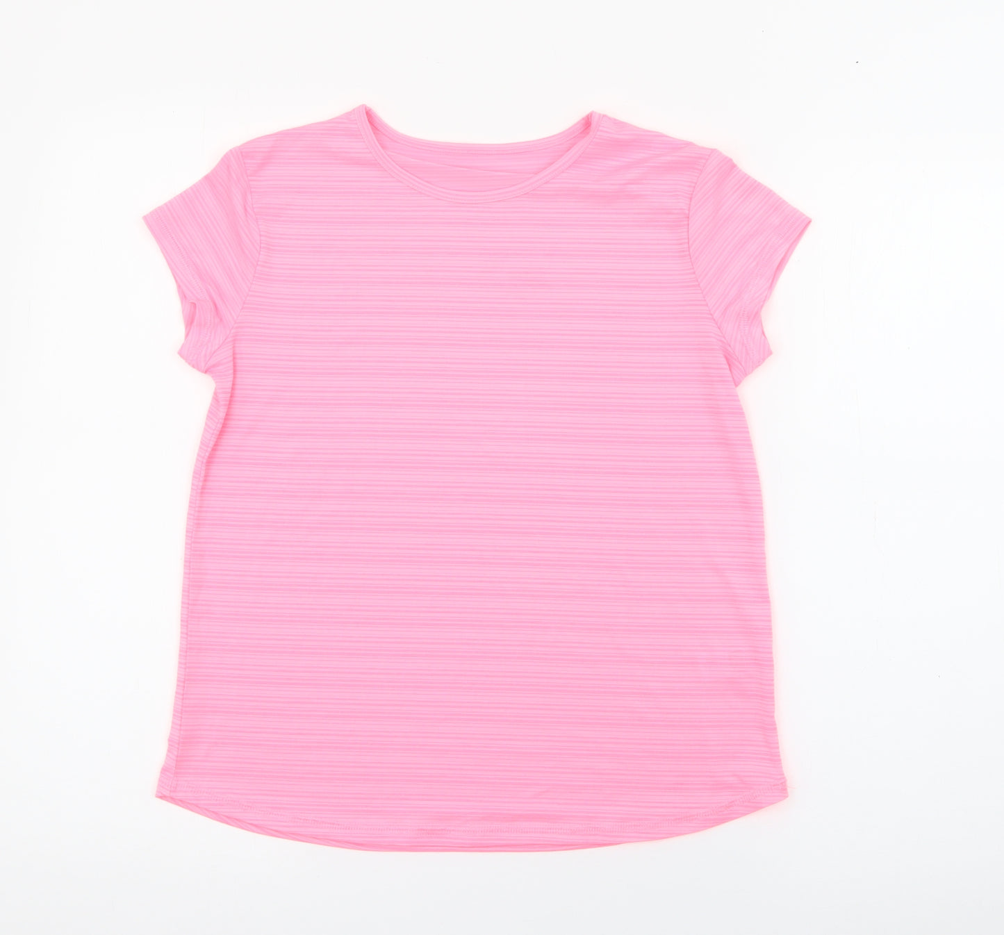 Dunnes Stores Womens Pink  Polyester Basic T-Shirt Size XS Crew Neck