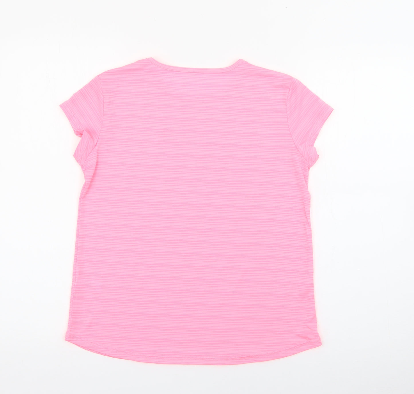 Dunnes Stores Womens Pink  Polyester Basic T-Shirt Size XS Crew Neck