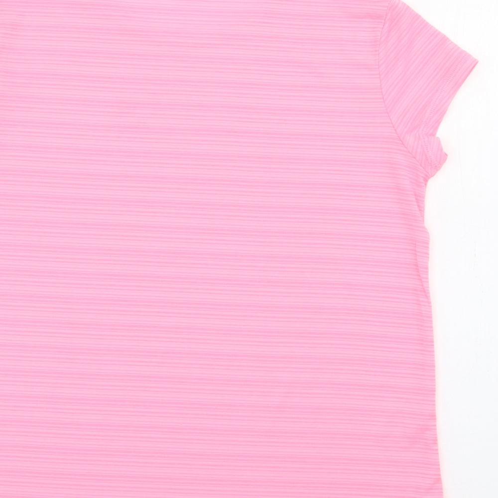 Dunnes Stores Womens Pink  Polyester Basic T-Shirt Size XS Crew Neck