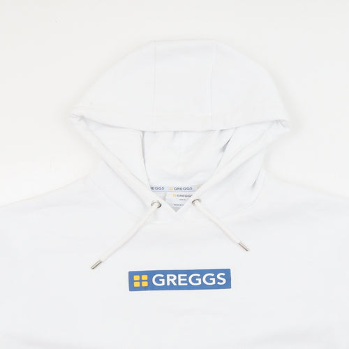 Primark Womens White  Cotton Pullover Hoodie Size 10   - Greggs