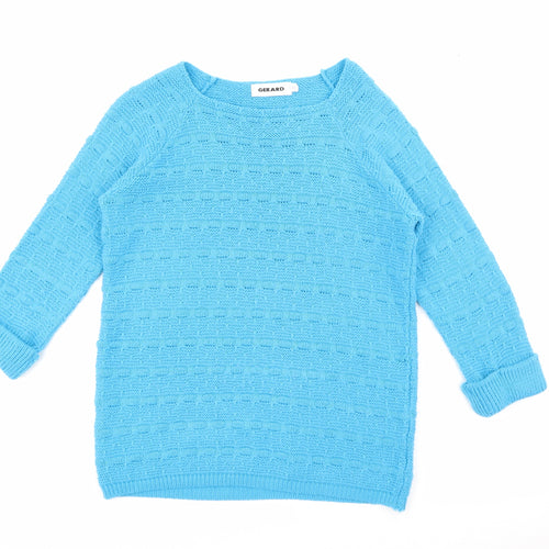 Ge5rard Womens Blue Round Neck  Acrylic Pullover Jumper Size S