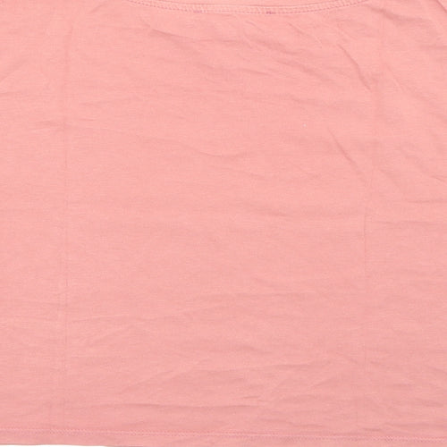 Primark Womens Pink Crew Neck  Cotton Tunic Jumper Size XS