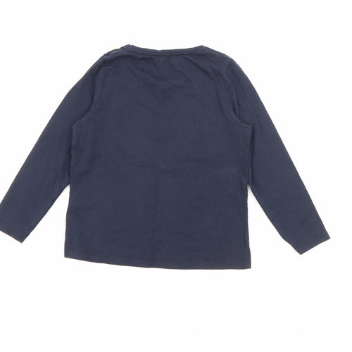 RTR Girls Blue  Cotton Basic T-Shirt Size 5 Years Crew Neck