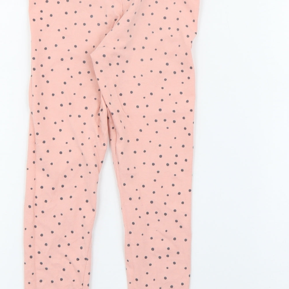 F&F Girls Pink Polka Dot Cotton Pedal Pusher Trousers Size 4-5 Years  Regular  - Unicorn
