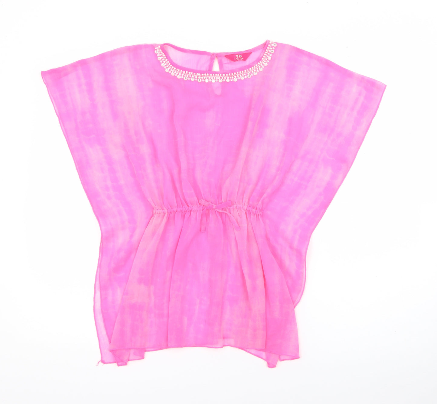YD Girls Pink  Polyester Kaftan  Size 9-10 Years  Boat Neck