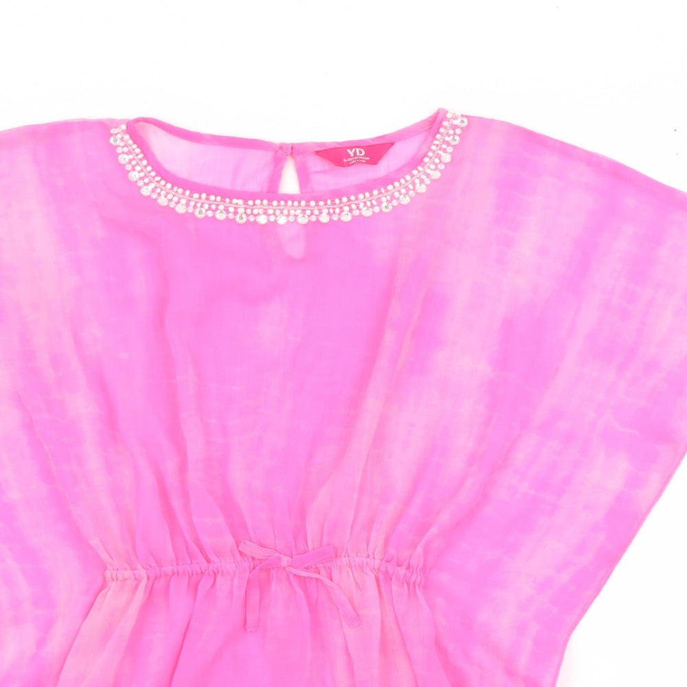 YD Girls Pink  Polyester Kaftan  Size 9-10 Years  Boat Neck
