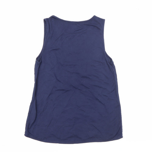 United Colors of Benetton Womens Blue  Cotton Camisole Tank Size S Round Neck