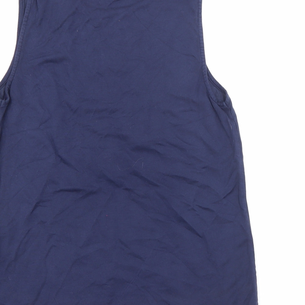United Colors of Benetton Womens Blue  Cotton Camisole Tank Size S Round Neck