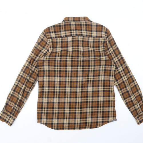 Burton Mens Brown Plaid Cotton  Button-Up Size M Collared Button