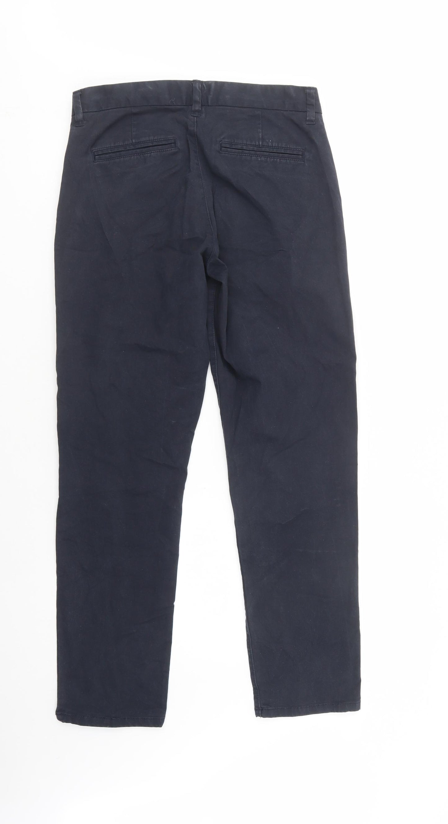 NEXT Mens Blue  Cotton Chino Trousers Size 30 in L31 in Regular Button
