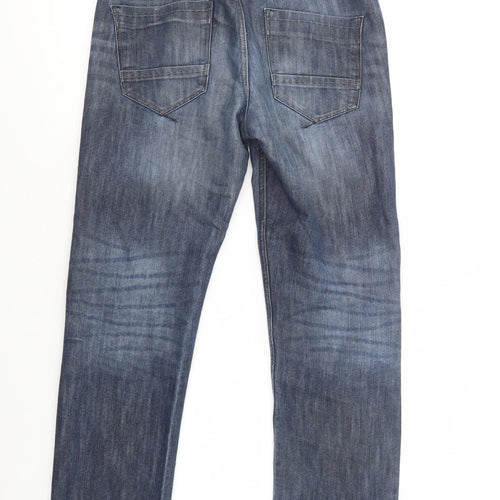 NEXT Mens Blue  Cotton Straight Jeans Size 30 in L31 in Regular Button