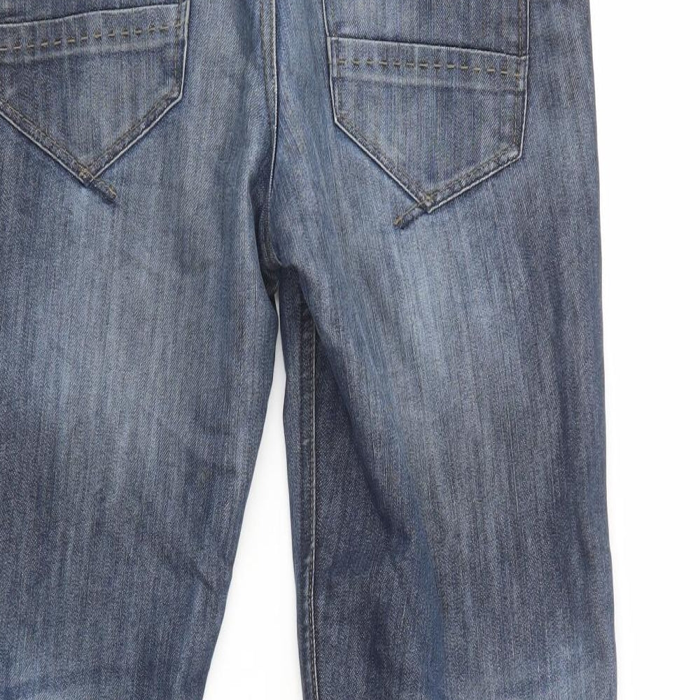 NEXT Mens Blue  Cotton Straight Jeans Size 30 in L31 in Regular Button