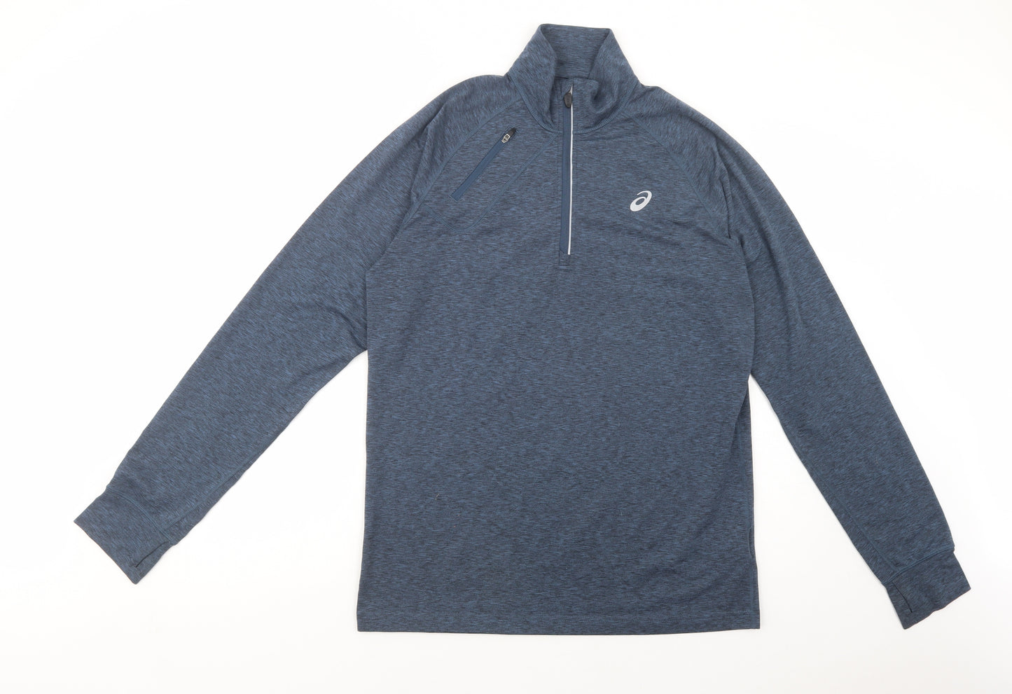 ASICS Mens Blue  Polyester Pullover Sweatshirt Size L