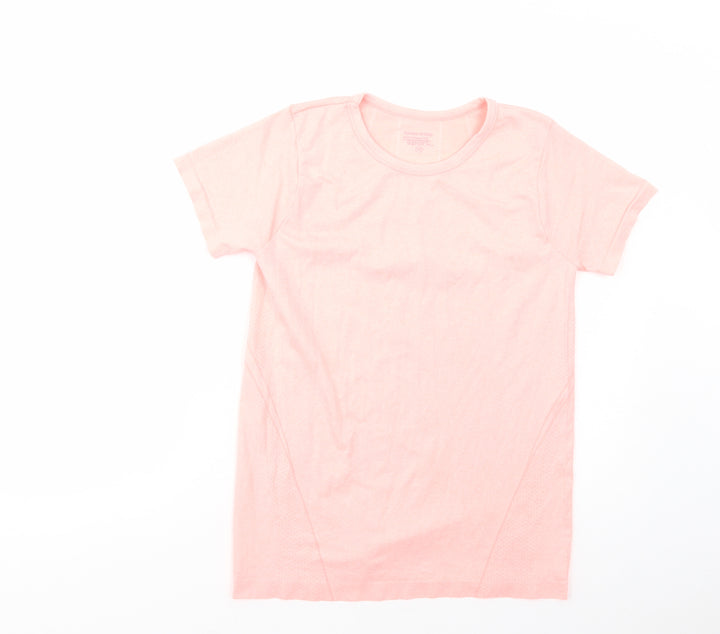 Dunnes Stores Womens Pink  Polyester Pullover T-Shirt Size M Crew Neck Pullover