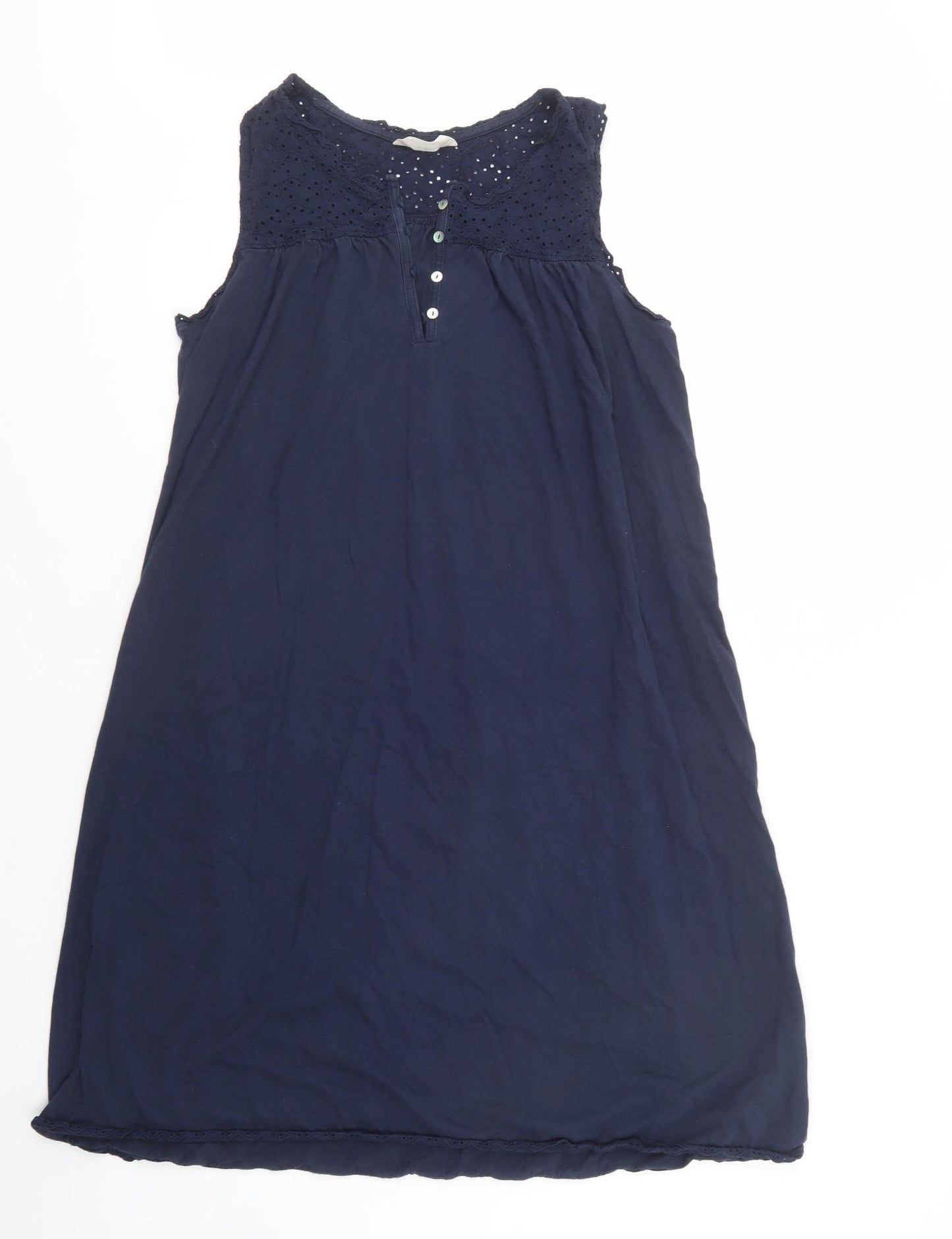 Marks and Spencer Womens Blue  Cotton Chemise Dress Size 14  Button