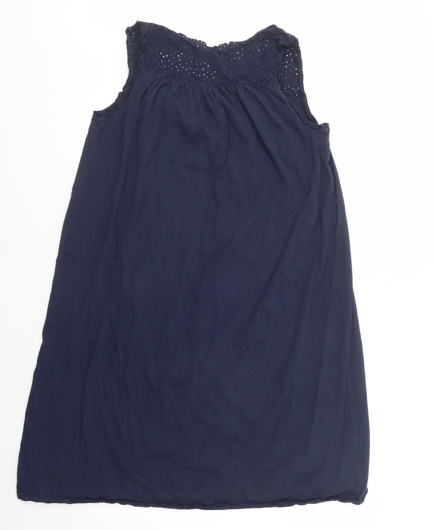 Marks and Spencer Womens Blue  Cotton Chemise Dress Size 14  Button