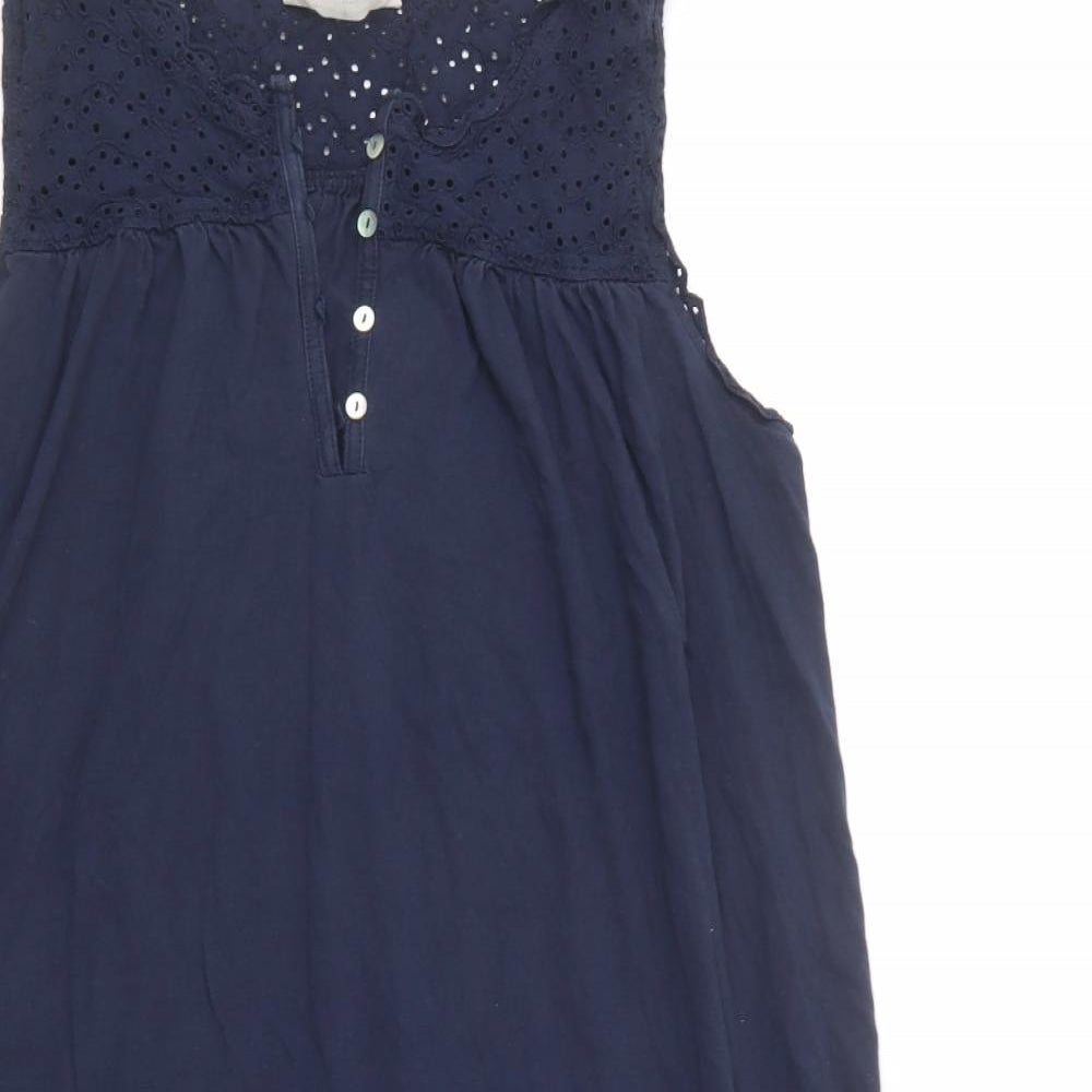 Marks and Spencer Womens Blue  Cotton Chemise Dress Size 14  Button