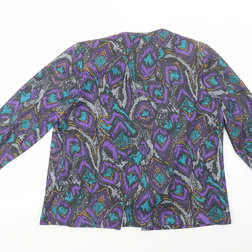 Norman Linton Womens Multicoloured Geometric  Jacket Blazer Size L