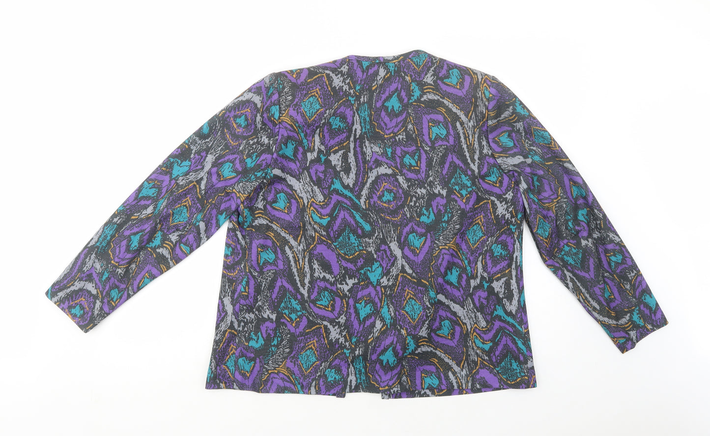 Norman Linton Womens Multicoloured Geometric  Jacket Blazer Size L