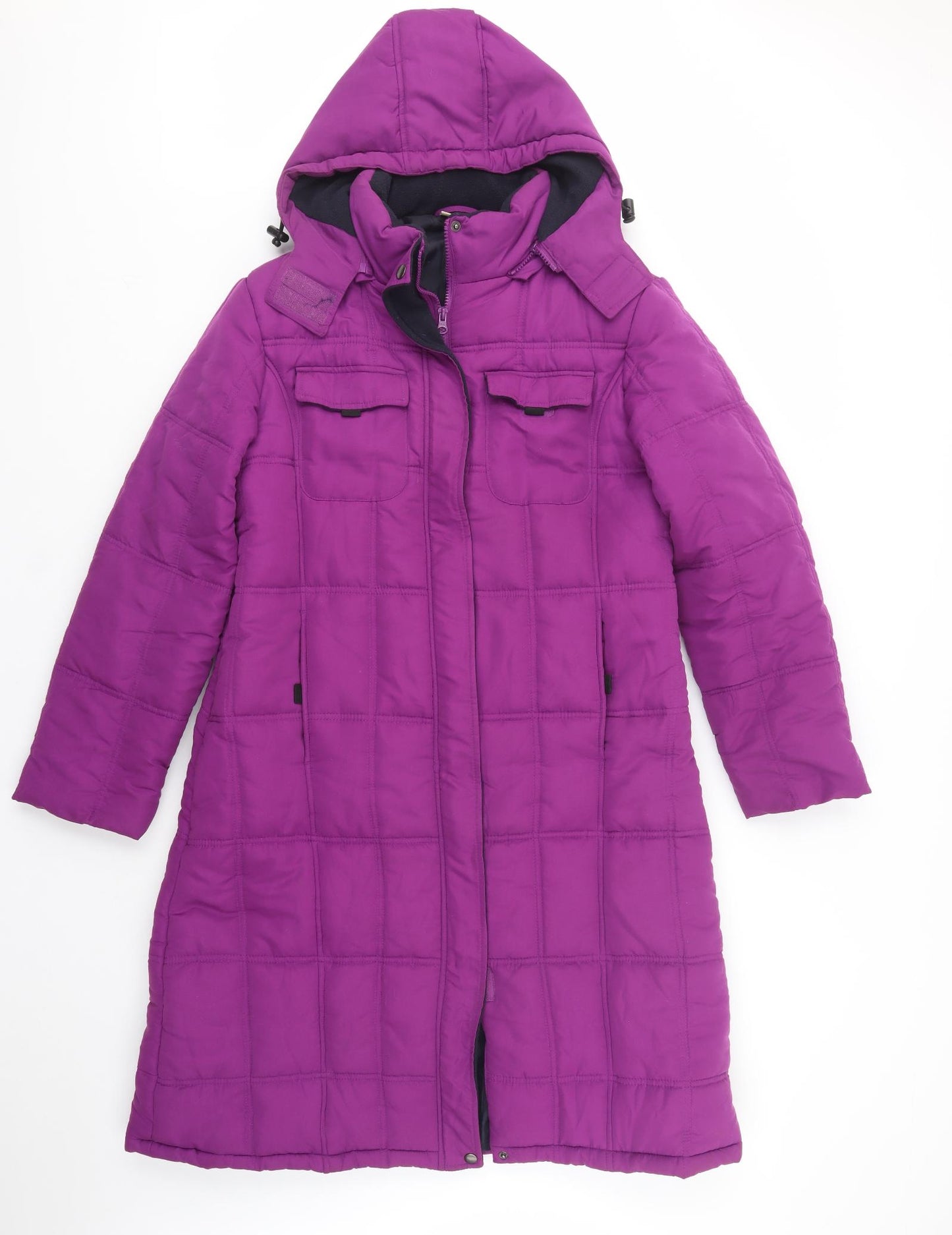 Cotton Traders Womens Purple   Puffer Jacket Coat Size 14  Zip
