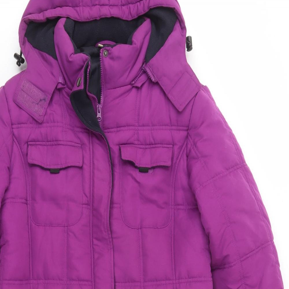 Cotton Traders Womens Purple   Puffer Jacket Coat Size 14  Zip