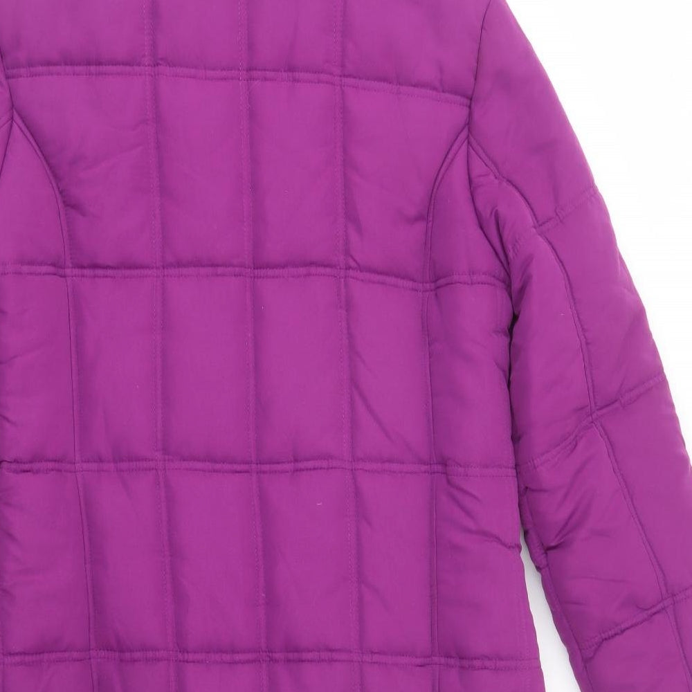 Cotton Traders Womens Purple   Puffer Jacket Coat Size 14  Zip