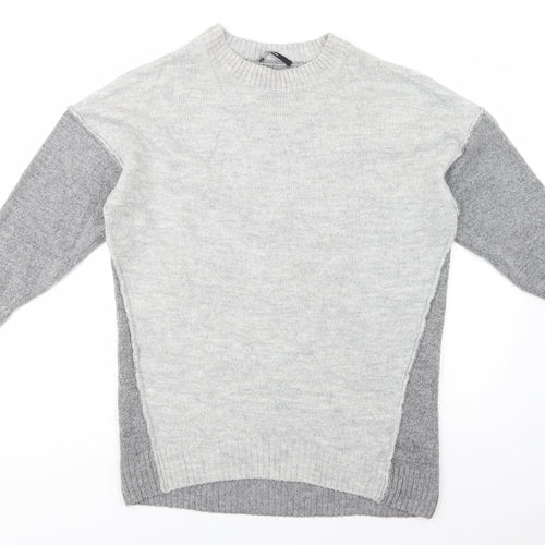 George Womens Grey Crew Neck  Acrylic Tunic Jumper Size 10
