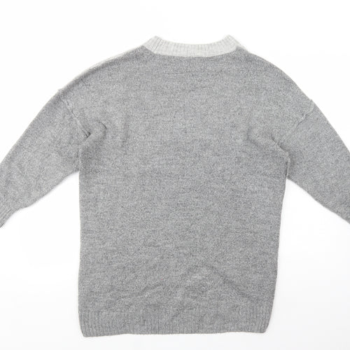 George Womens Grey Crew Neck  Acrylic Tunic Jumper Size 10