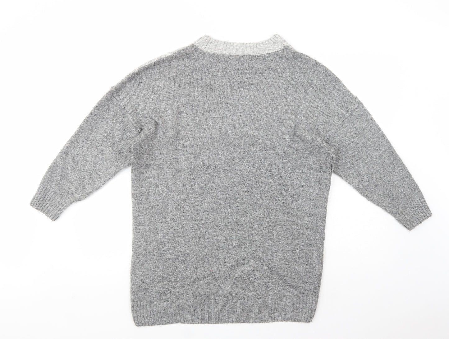 George Womens Grey Crew Neck  Acrylic Tunic Jumper Size 10